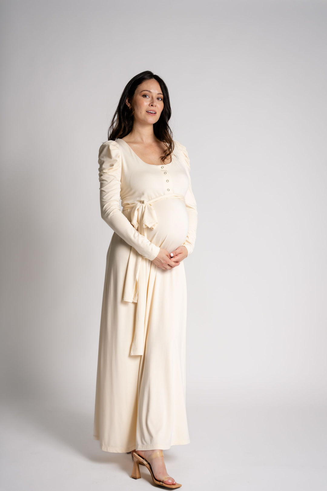 white pregnancy dress The Reese Dress Ebony / M